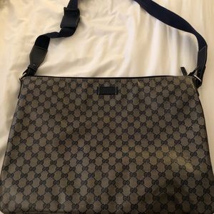 Authentic Gucci coated canvas messenger bag.